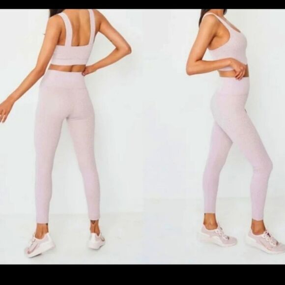 ALLFENIX Pants - ALLFENIX 7/8 Leggings , Twilight Blush (blush with tiny gold stars/dots), Size M